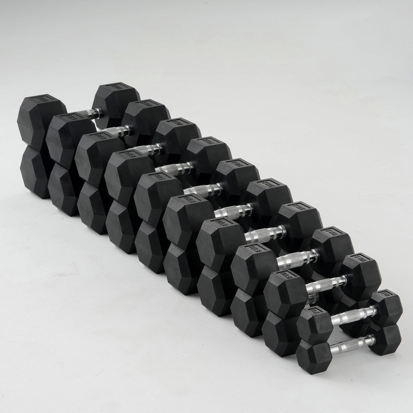 Mikolo Rubber Hex Dumbbell Set with Racks, Option in 450lbs, Strength Training Weight Set Home Gym