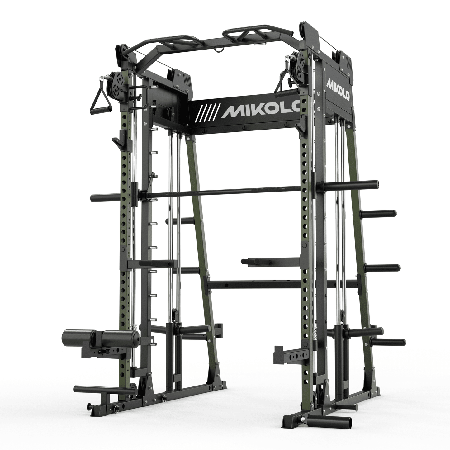 Mikolo Smith Machine Home Gym, 2200 lbs Power Rack Cage with Cable Crossover, Power Rack with 1200LB Capacity Adjustable Weight Bench and 230 lbs Weight Plate, Total Body Strength Training Equipment