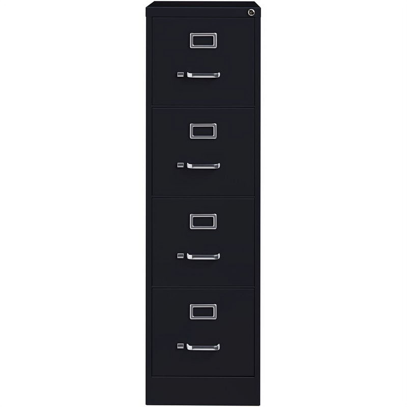 Pemberly Row 4 Drawer Steel 25" Deep Letter File Cabinet in Black