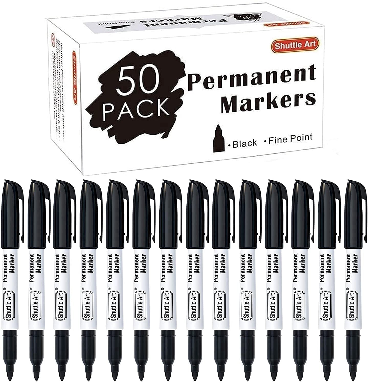 Permanent Markers,Shuttle Art 30 Pack Blue Permanent Marker set,Fine Point, Works on Plastic,Wood,Stone,Metal and Glass for Doodling, Marking