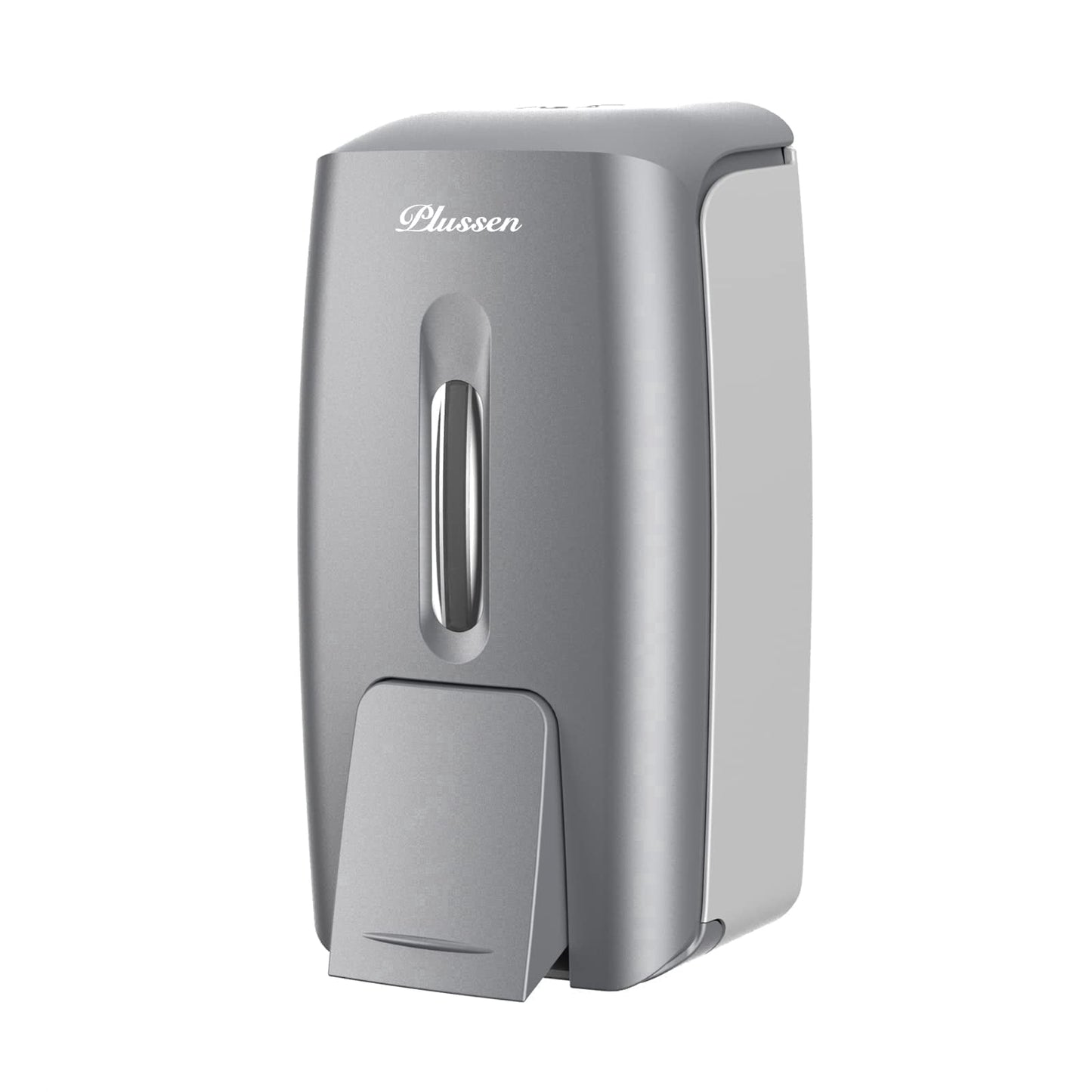 Plussen Manual Wall-Mounted 27oz Commercial Soap & Lotion Dispenser, Silver