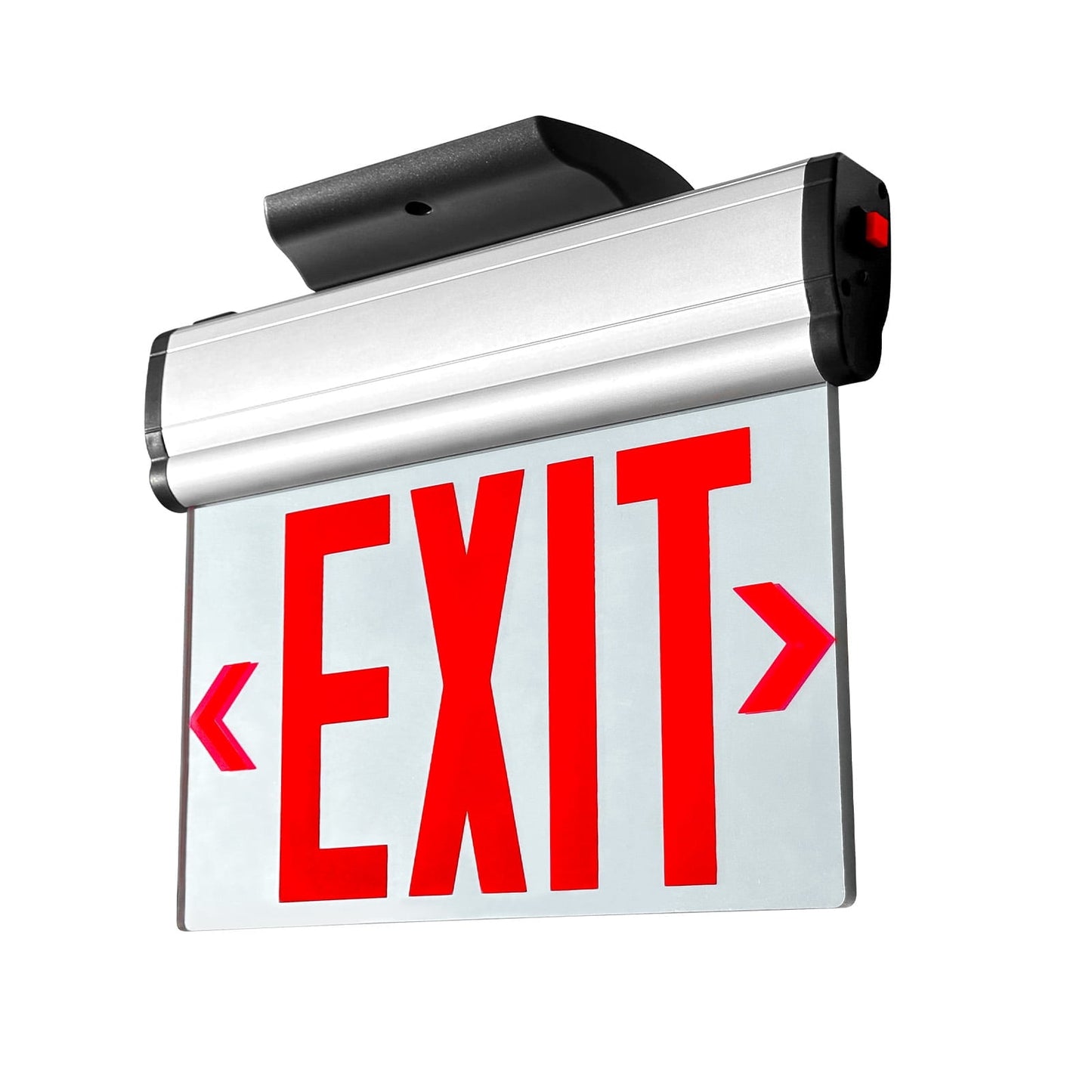 MW Lighting Green Hardwired LED Fire Exit Sign, Double Sided Aluminum & Acrylic Panel, UL Damp Rated, Top/Side/Wall Mount Canopy, Indoor Outdoor Commercial Dead End Entry Light