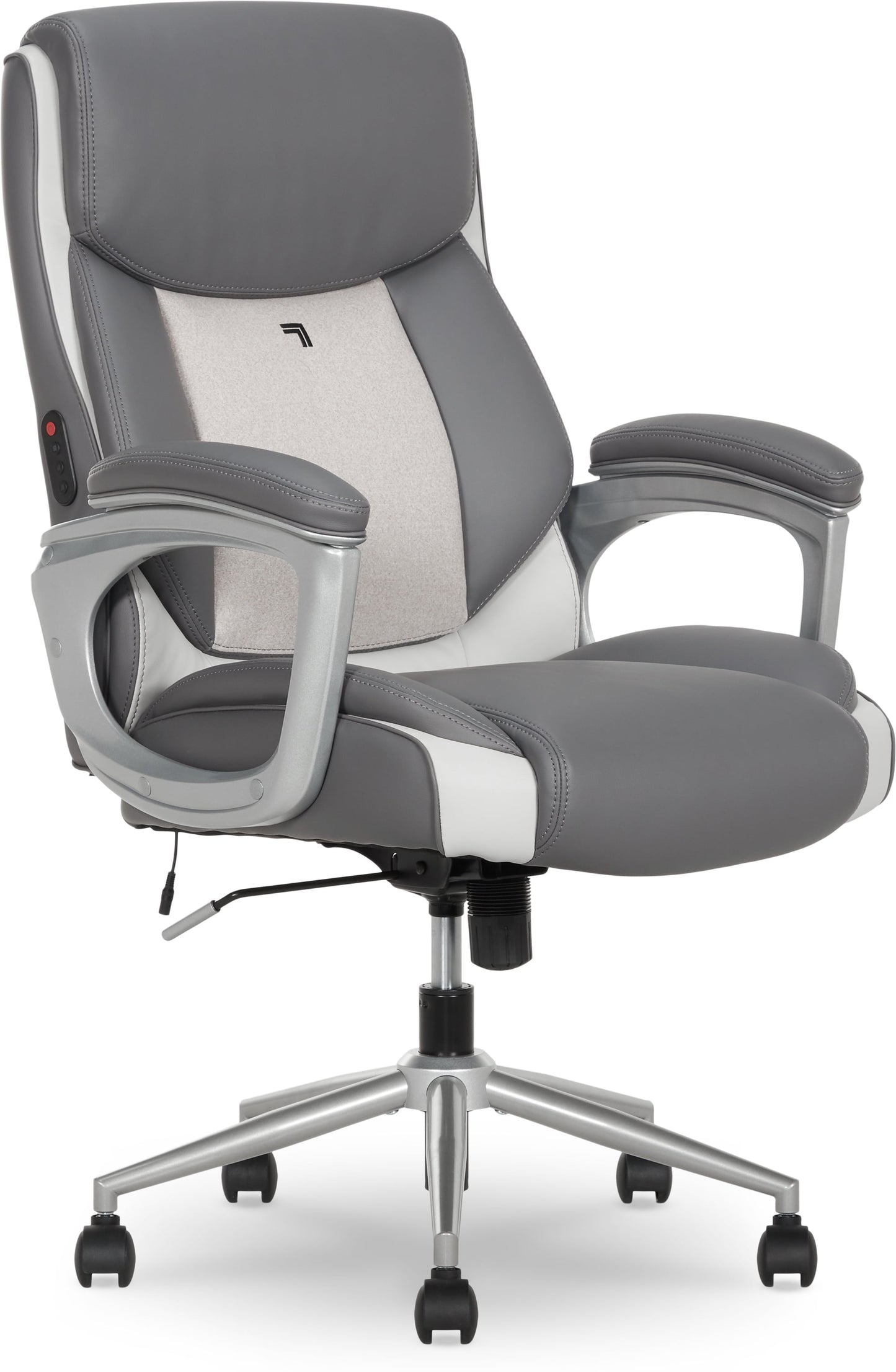 Sharper Image S-120 Massage and Heat Office Chair, White/Gray