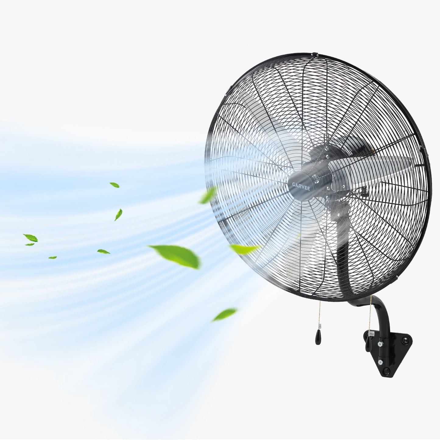 Wall Mount Fan 26 Inch High Velocity Industrial Oscillating with Dual Pull Cord, 4900CFM Heavy Duty Metal Fan 3 Speeds for Garage Workshop Patio