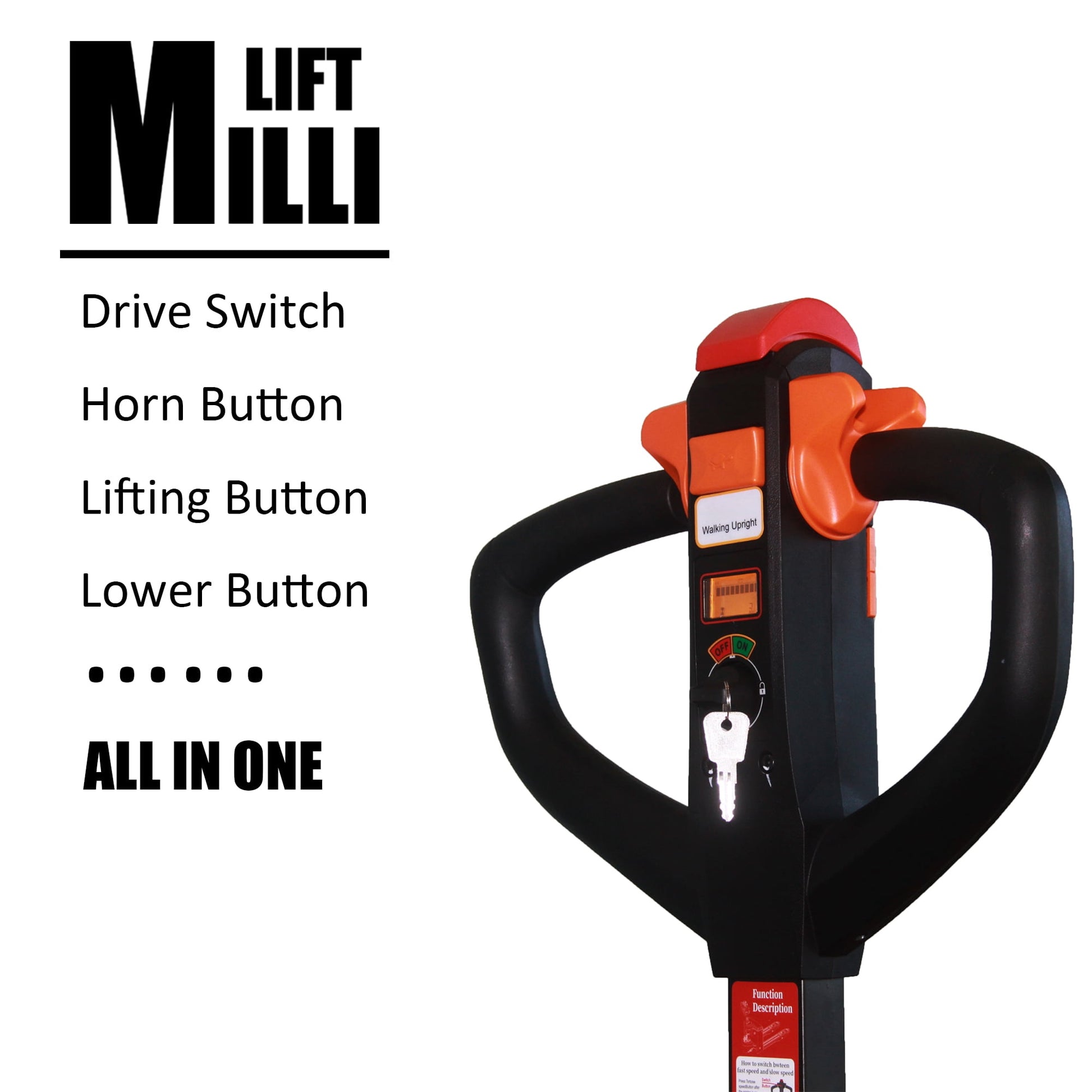 MILLILIFT CBD15-WD-I-K 3300 lb Max Weight 45 in x 27 in, Electric Pallet Truck