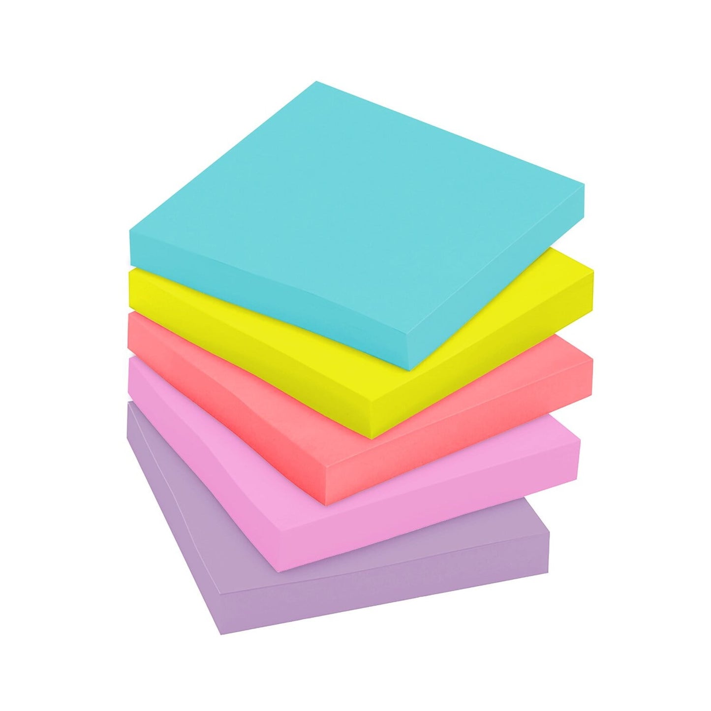Post-it Super Sticky Notes, 3 in. x 3 in., Supernova Neons, 24 Pads