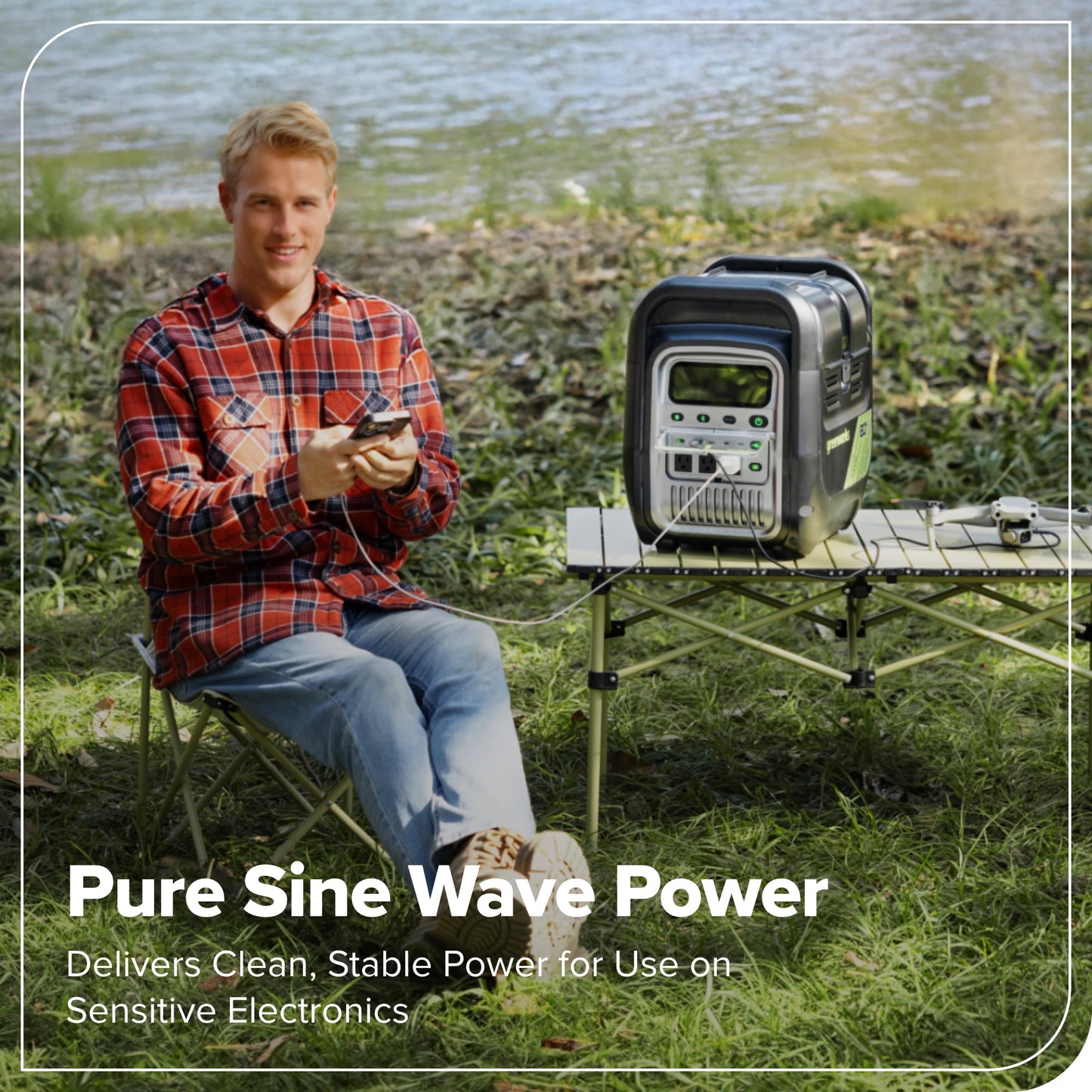 Greenworks 60V 2000W 4-Slot Portable Power Station Battery Inverter
