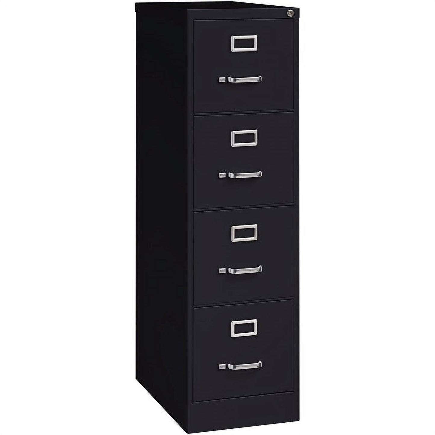 Pemberly Row 4 Drawer Steel 25" Deep Letter File Cabinet in Black