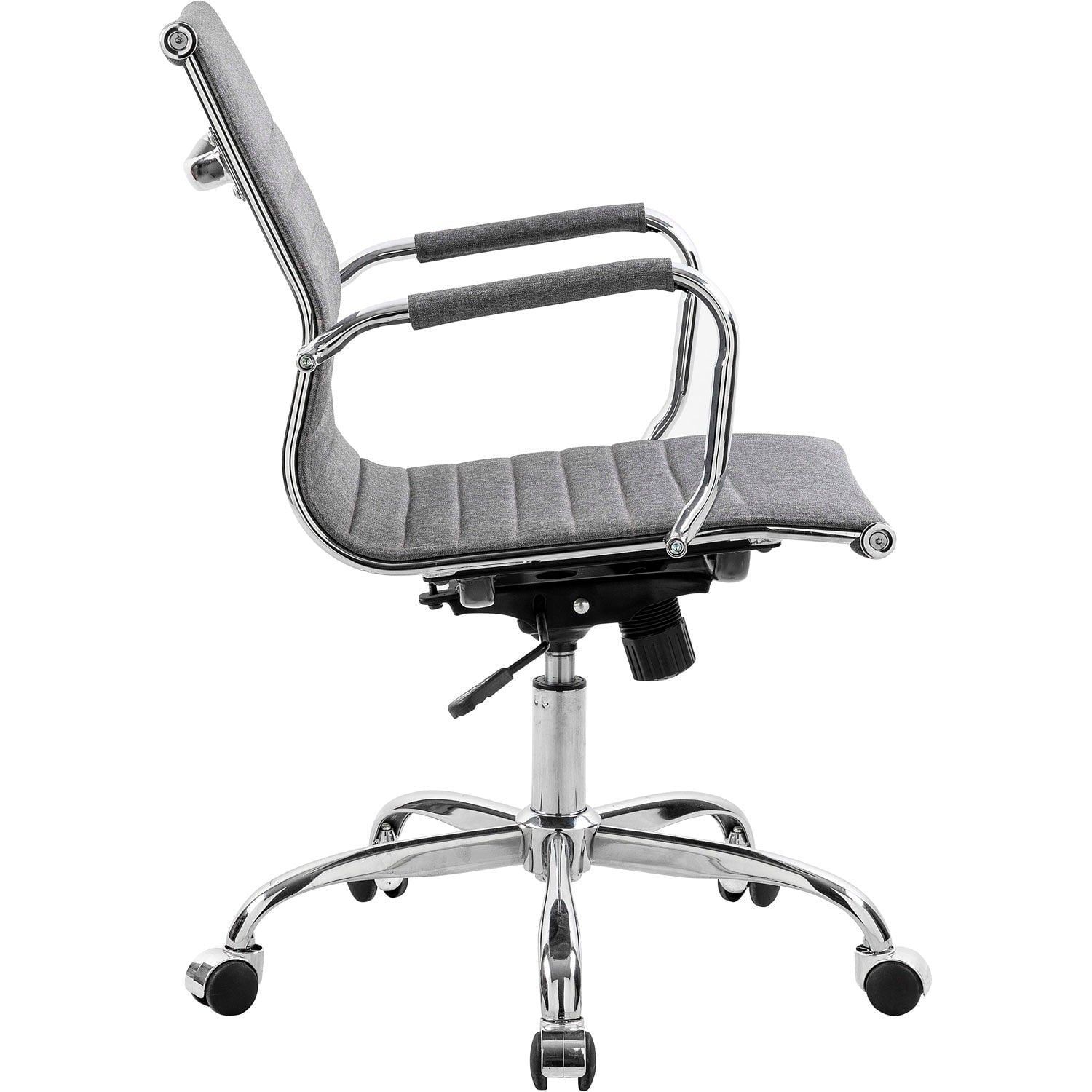 Interion Conference Room Chair with Mid Back & Fixed Arms Fabric Gray