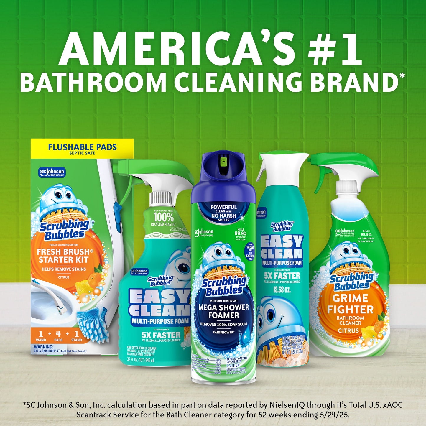 Scrubbing Bubbles Foaming Bleach Bathroom Shower & Tub Cleaner Spray, Mold & Mildew Stain Remover, 32 oz
