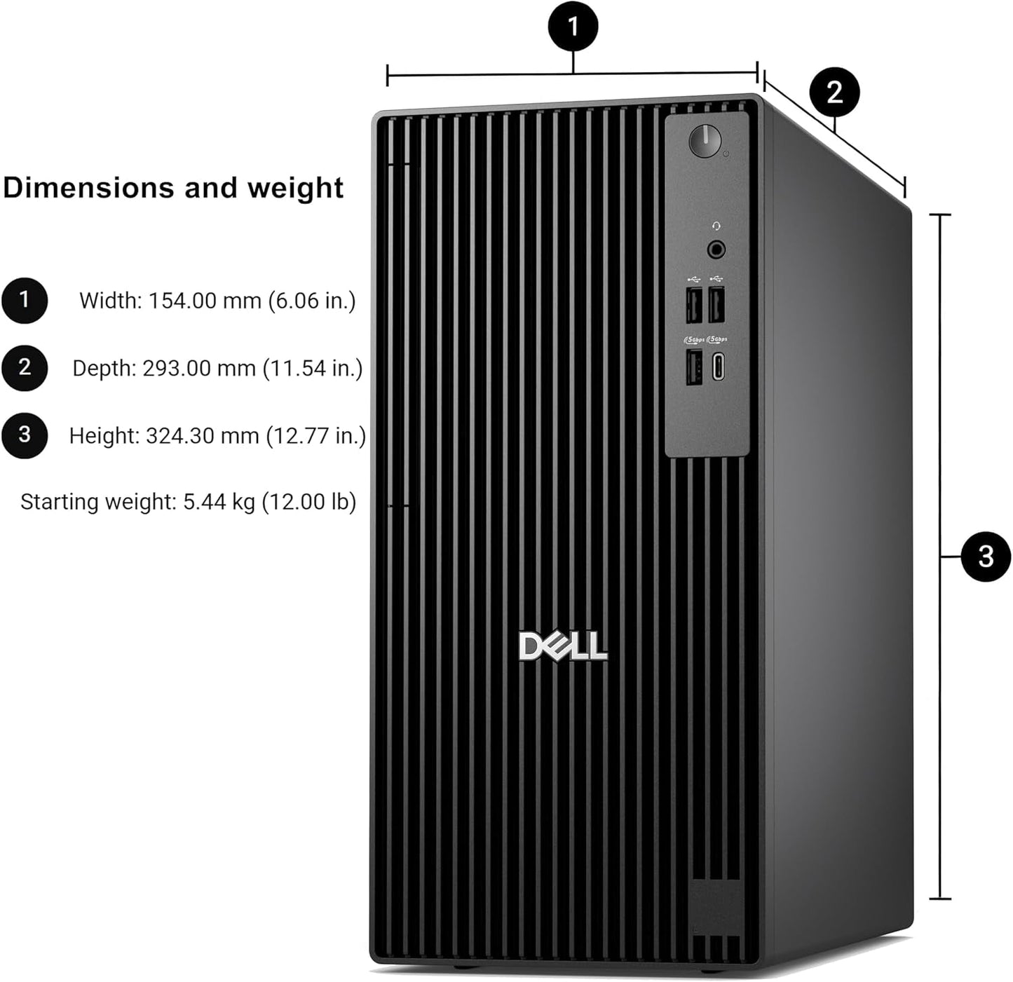 Dell 2026 Pro Desktop Computers Tower PC for Home & Business, Copilot AI, 14th Gen i3-14100 Processor, 16GB DDR5 RAM, 512GB PCIe SSD, Wi-Fi 6, Bluetooth 5.3, DisplayPort, HDMI, USB-C, Windows 11 Pro