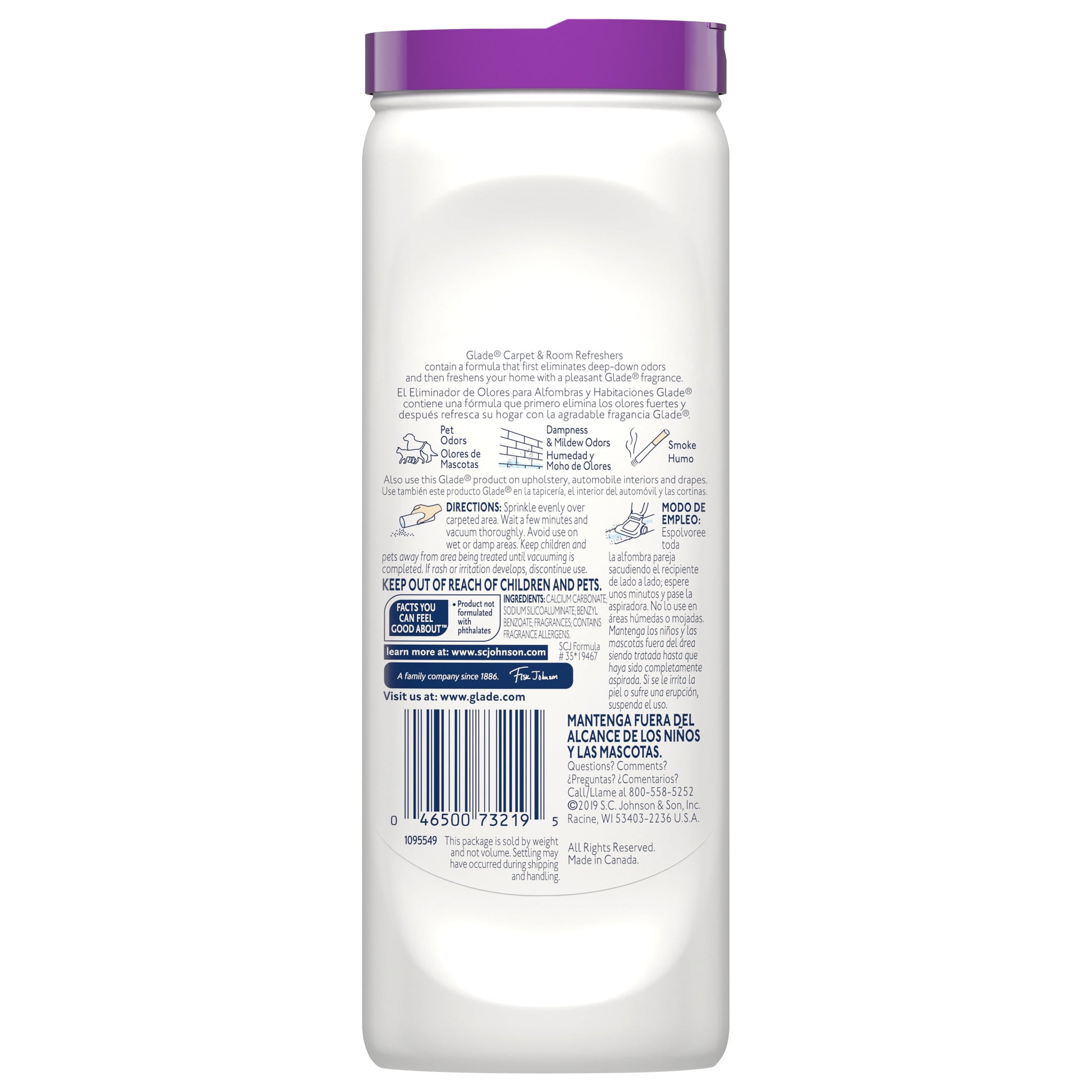 Glade Carpet & Room Freshener 1 CT, Lavender & Peach Blossom, 32 OZ. Total, Air Freshener
