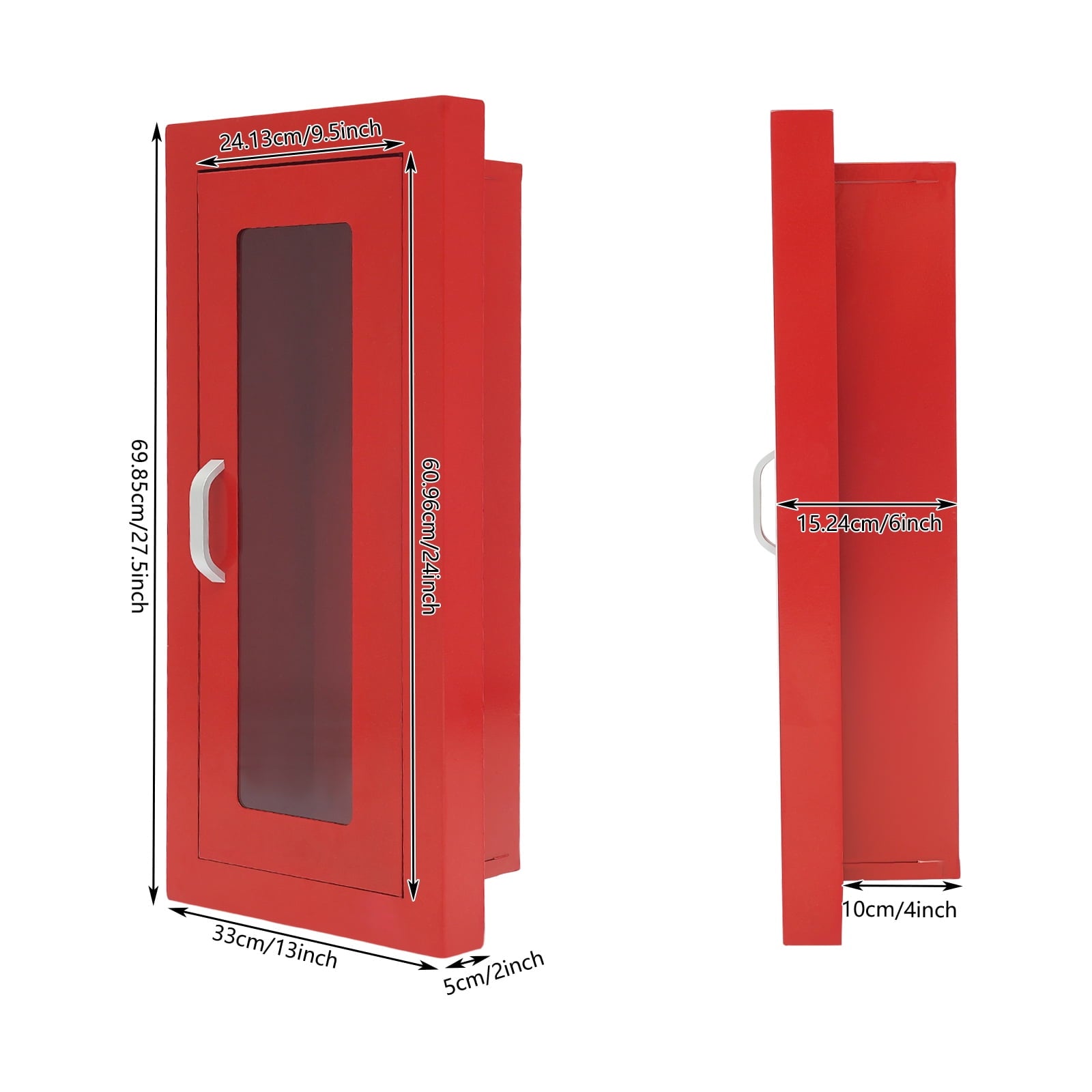 Commercial Fire Extinguisher Cabinet Semi Recessed Extinguisher Wall Cabinet for Home&Commercial Use