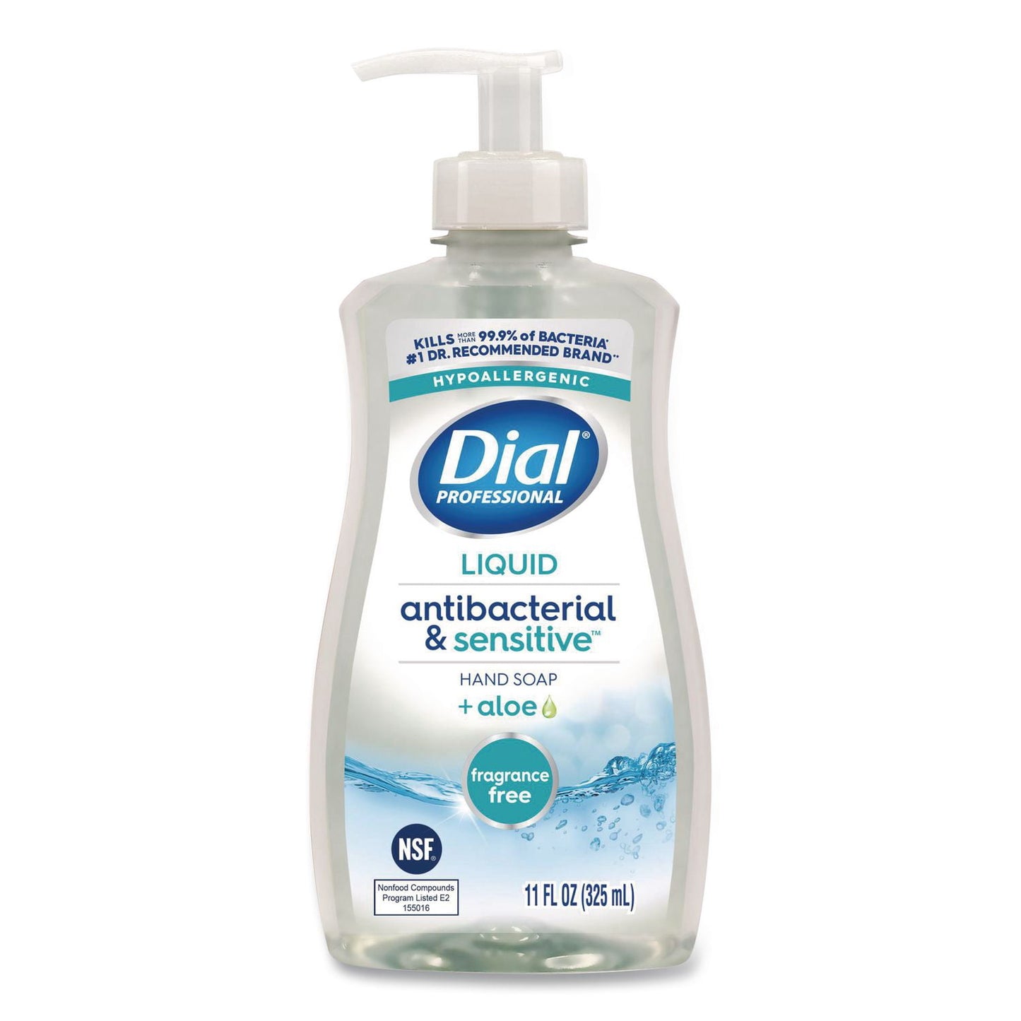Antibacterial and Sensitive 11 oz Fragrance-Free Liquid Hand Soap - Fragrance Free (12/Carton)