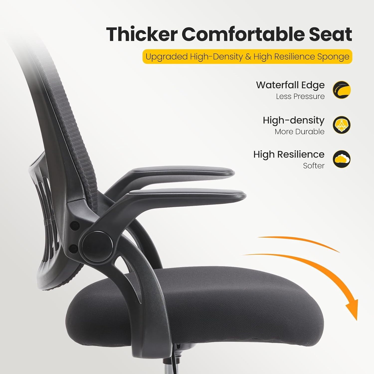 Nextay Tall Drafting Chair - Ergonomic Office Stool with Flip-Up Arms, Footrest & Lumbar Support