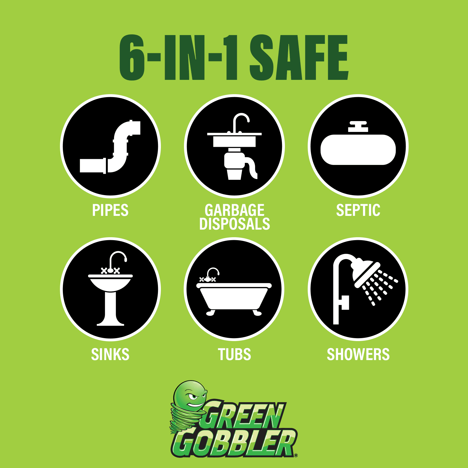 Green Gobbler Industrial Strength Drain Clog Remover & Cleaner Liquid Gel, 64 Fl Oz