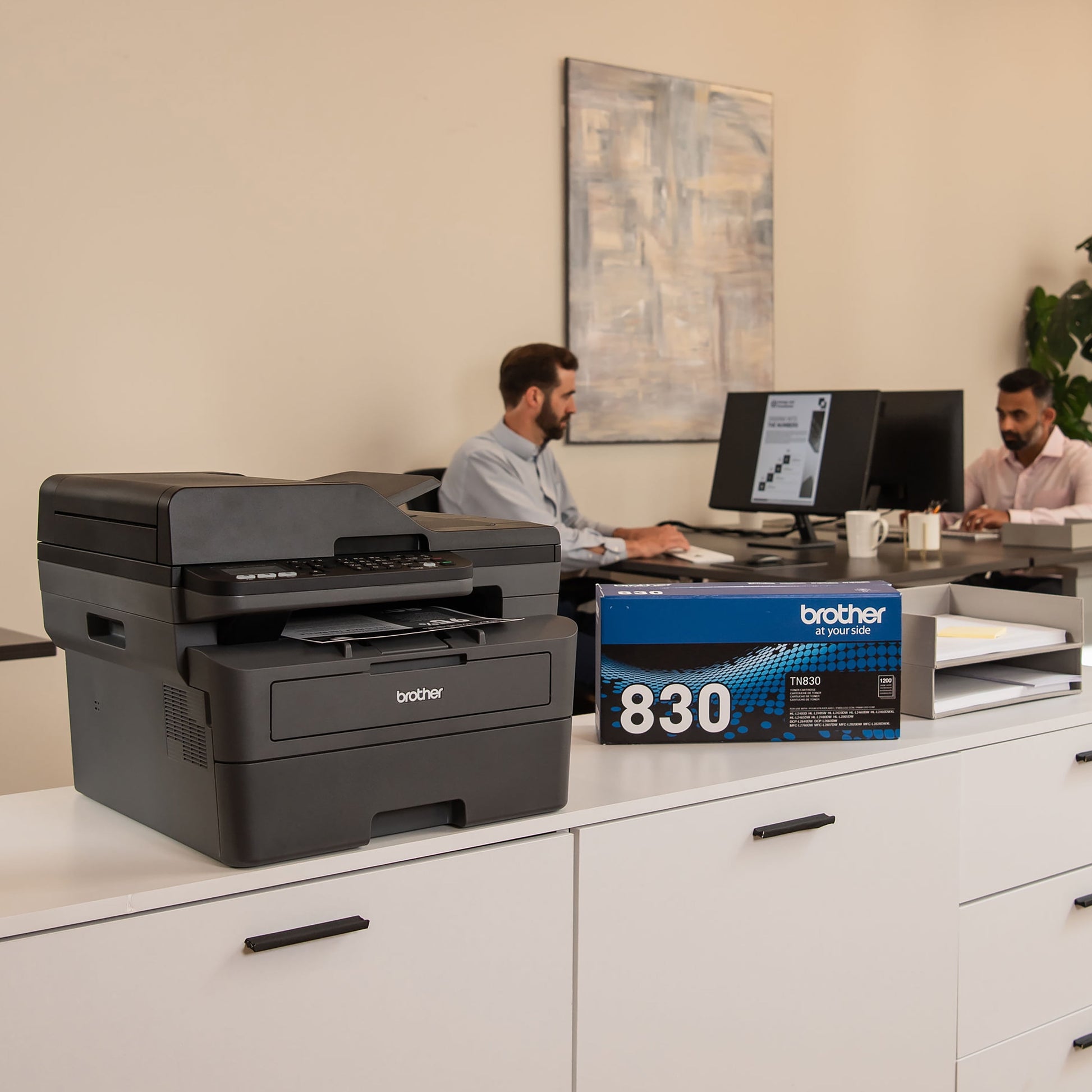 Brother Wireless MFC-L2760DW Compact Monochrome All-in-One Laser Printer with Copy, Scan and Fax, Duplex and Mobile Printing