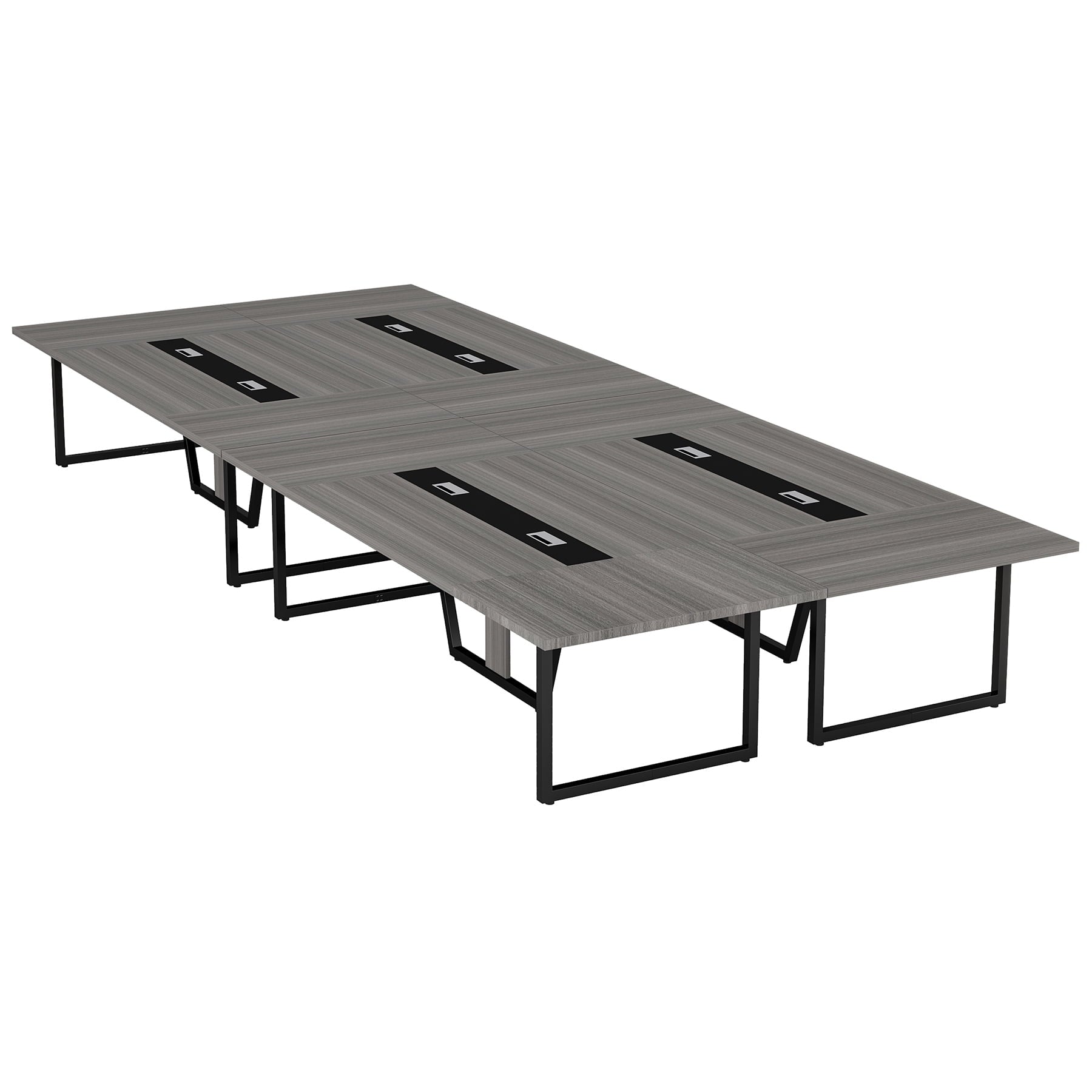 Fnova 94"Large Conference Table for 8-10 People, Modern Executive Meeting Table with Cable Management & Adjustable Feet, Heavy-Duty Office Conference Desk for Boardroom, Training Room