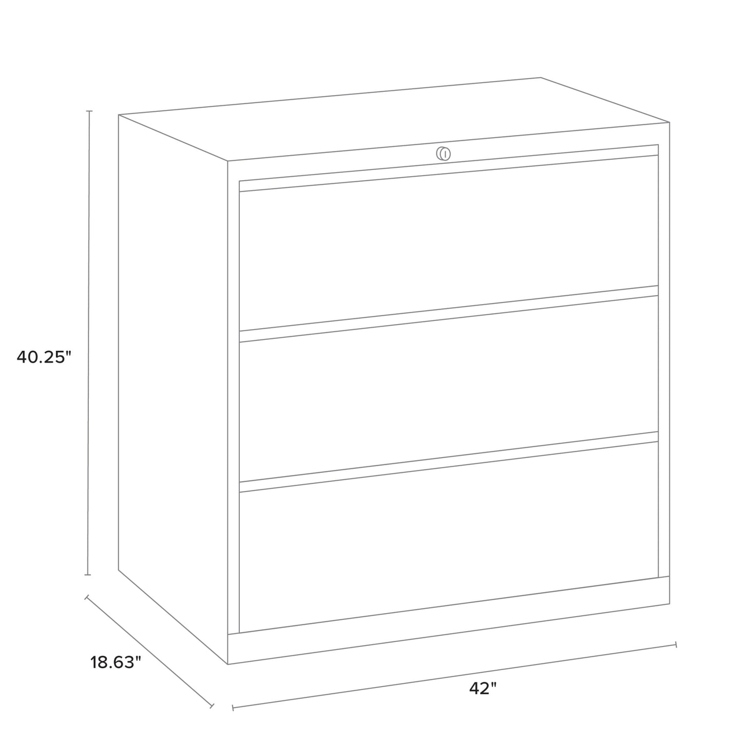 Hirsh 42 inch Wide 3 Drawer Metal Lateral File Cabinet for Home and Office, Holds Letter, Legal and A4 Hanging Folders, Gray