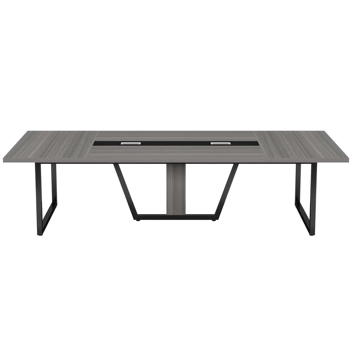 Fnova 94"Large Conference Table for 8-10 People, Modern Executive Meeting Table with Cable Management & Adjustable Feet, Heavy-Duty Office Conference Desk for Boardroom, Training Room