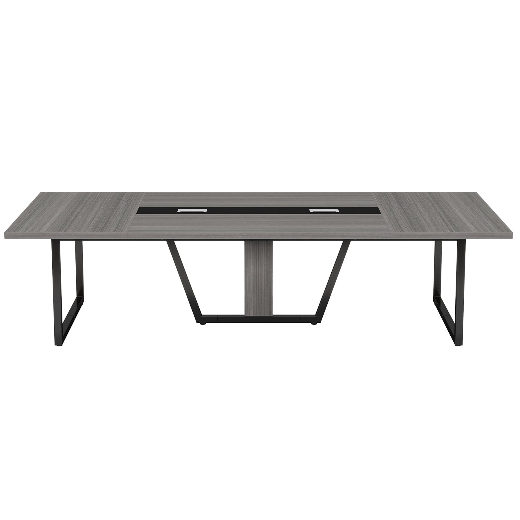Fnova 94"Large Conference Table for 8-10 People, Modern Executive Meeting Table with Cable Management & Adjustable Feet, Heavy-Duty Office Conference Desk for Boardroom, Training Room