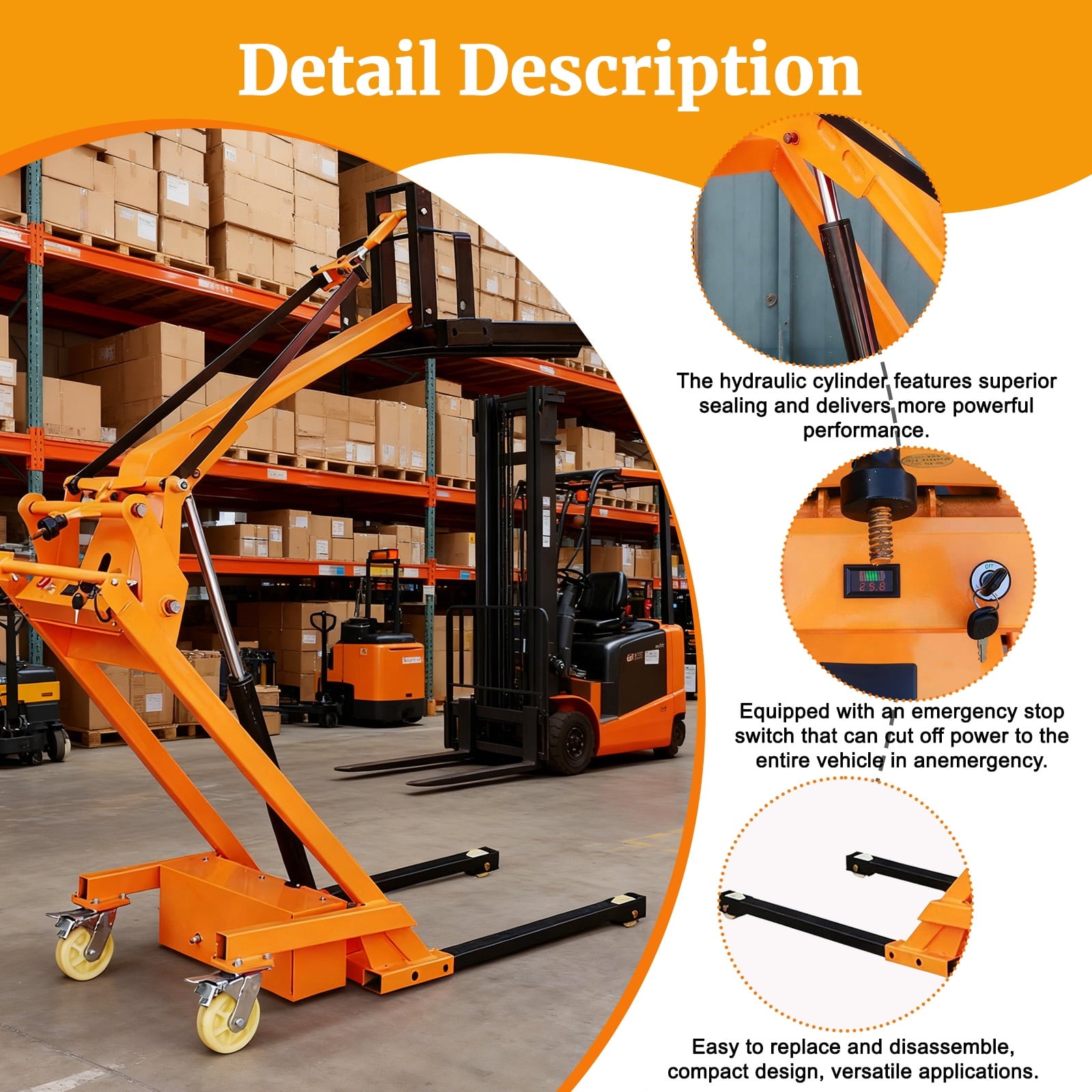 1100LBS Capacity Full Electric Pallet Stacker Walkie Forklift - 5.6FT Lifting Height Portable Material Handling Lift Truck with Foldable Design for Warehouse, Factory, Logistics & Retail