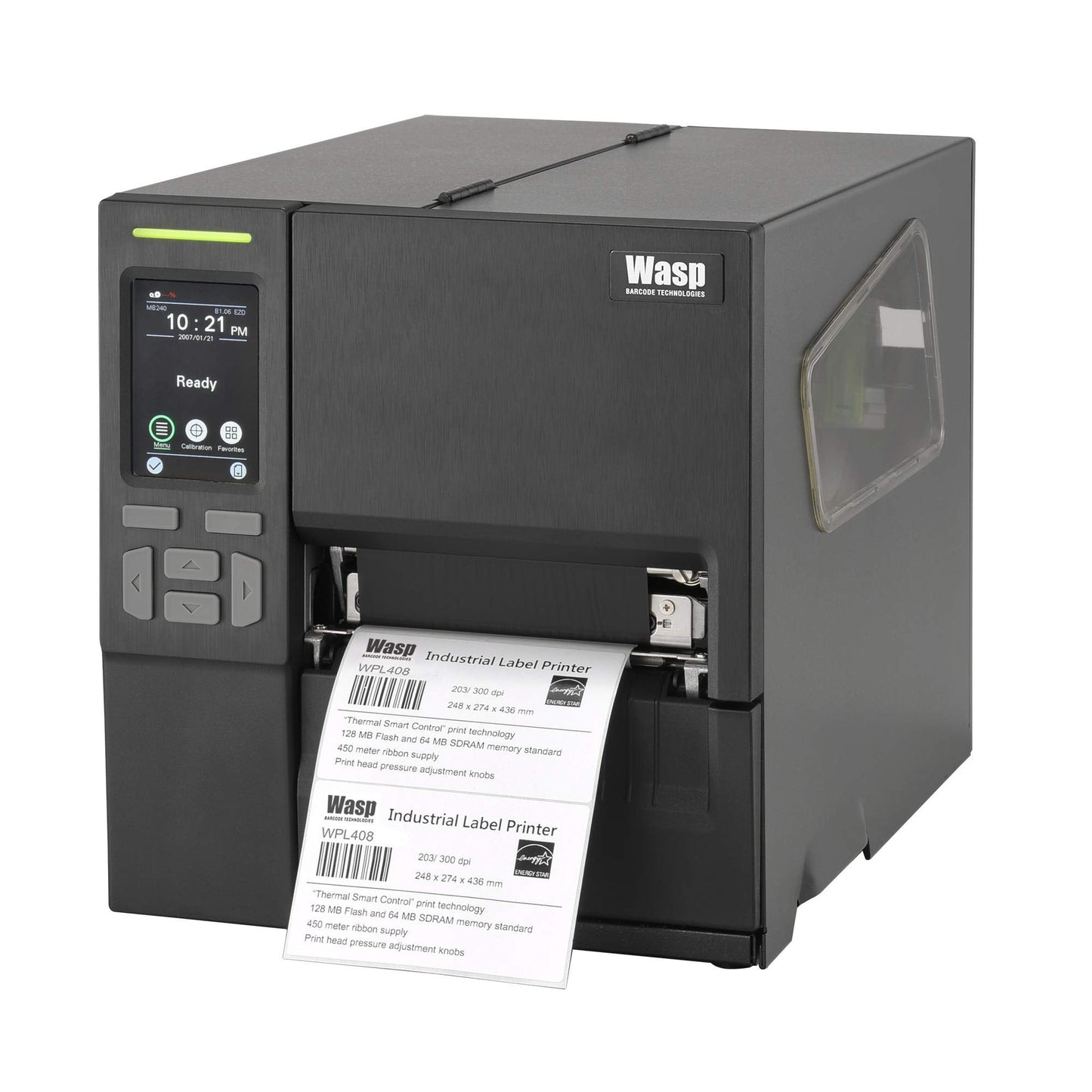 Wasp WPL408 Industrial Direct Thermal/Thermal Transfer Printer Label Print Ethernet USB Serial 633809007170