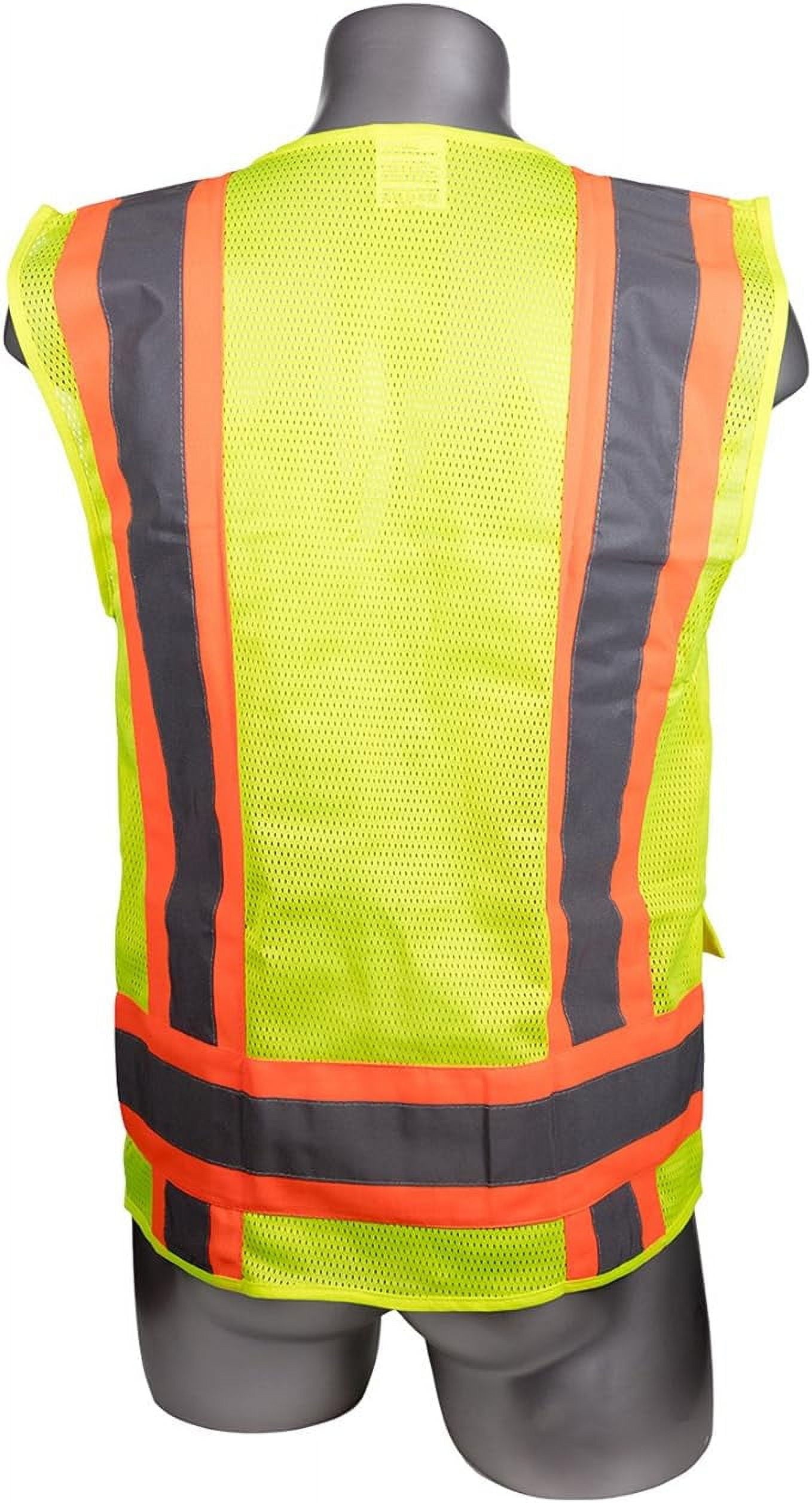Malta Dynamics High Vis Yellow Safety Surveyor Vest, OSHA/ANSI Compliant, Large, 50 Pack