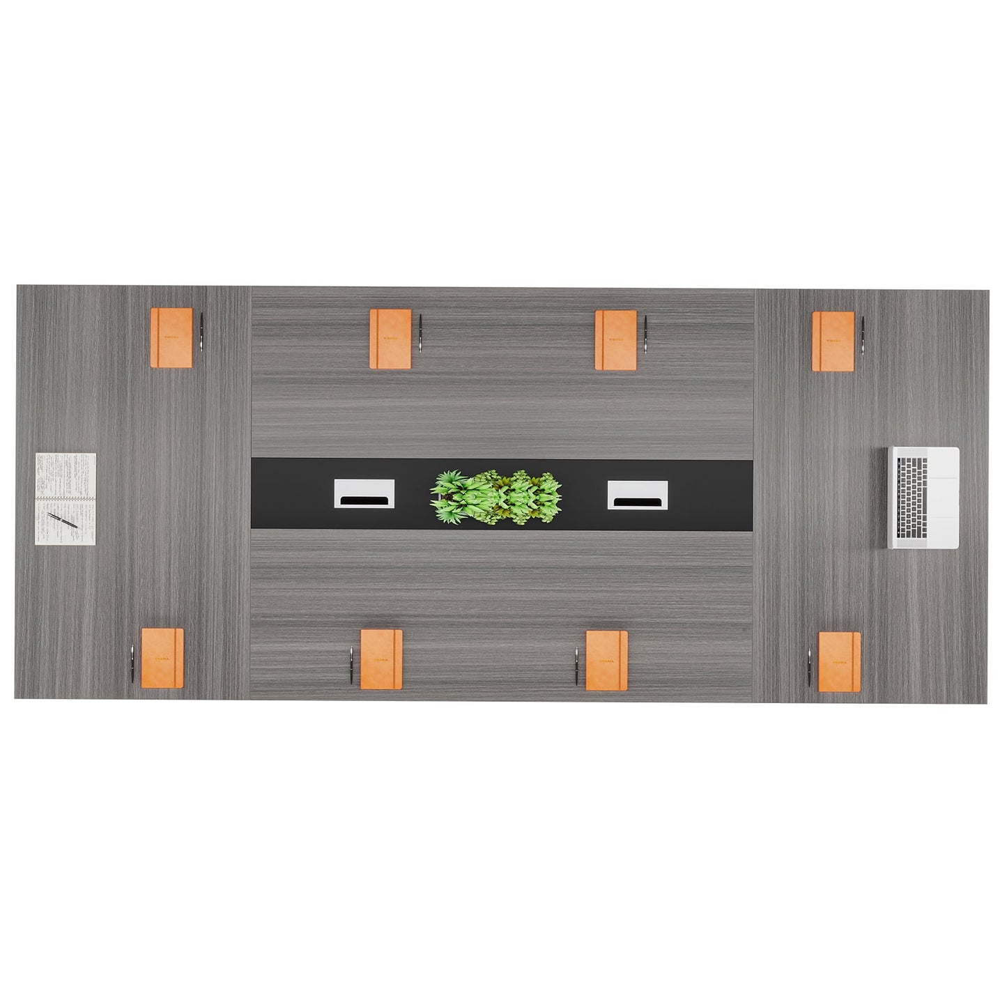 Fnova 94"Large Conference Table for 8-10 People, Modern Executive Meeting Table with Cable Management & Adjustable Feet, Heavy-Duty Office Conference Desk for Boardroom, Training Room