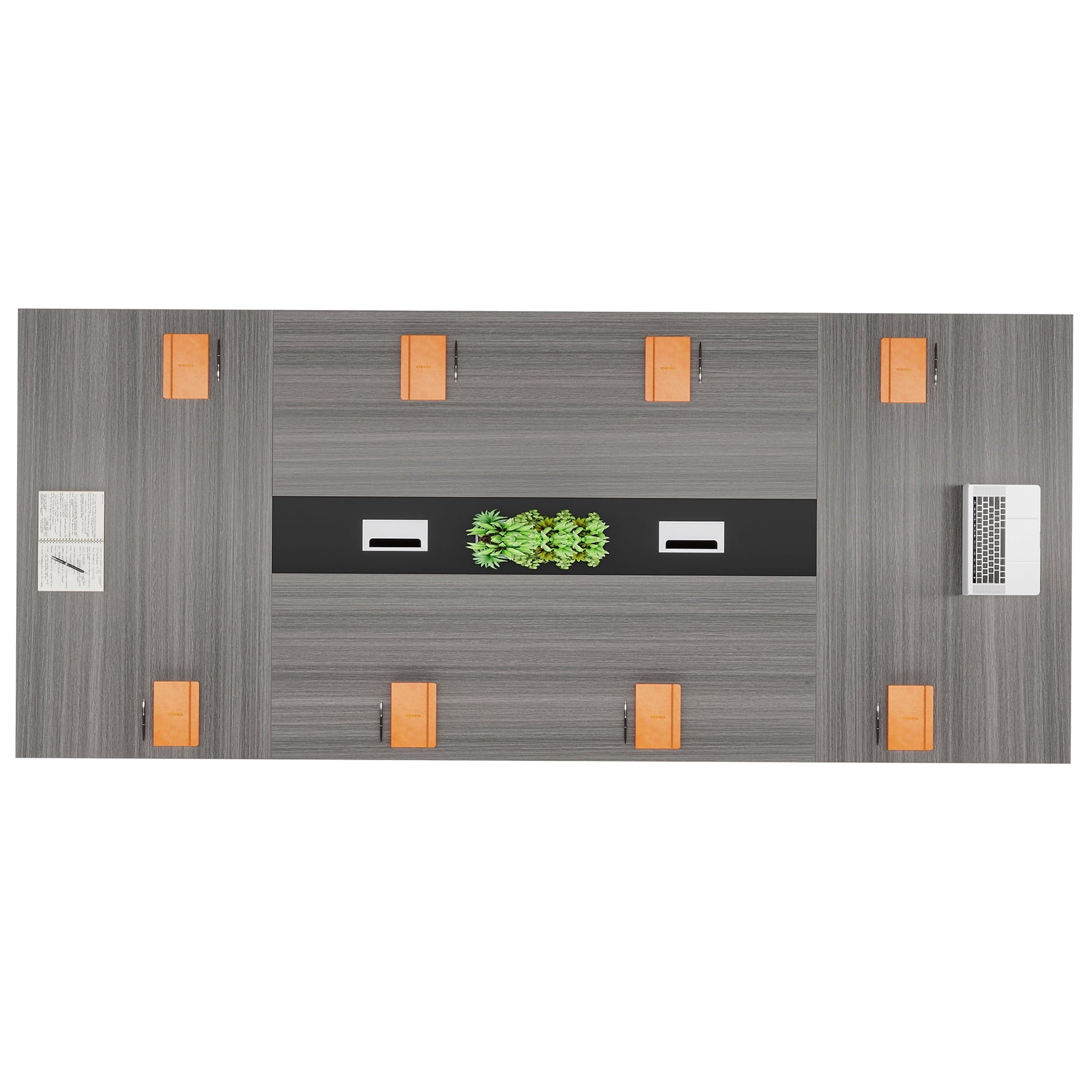 Fnova 94"Large Conference Table for 8-10 People, Modern Executive Meeting Table with Cable Management & Adjustable Feet, Heavy-Duty Office Conference Desk for Boardroom, Training Room