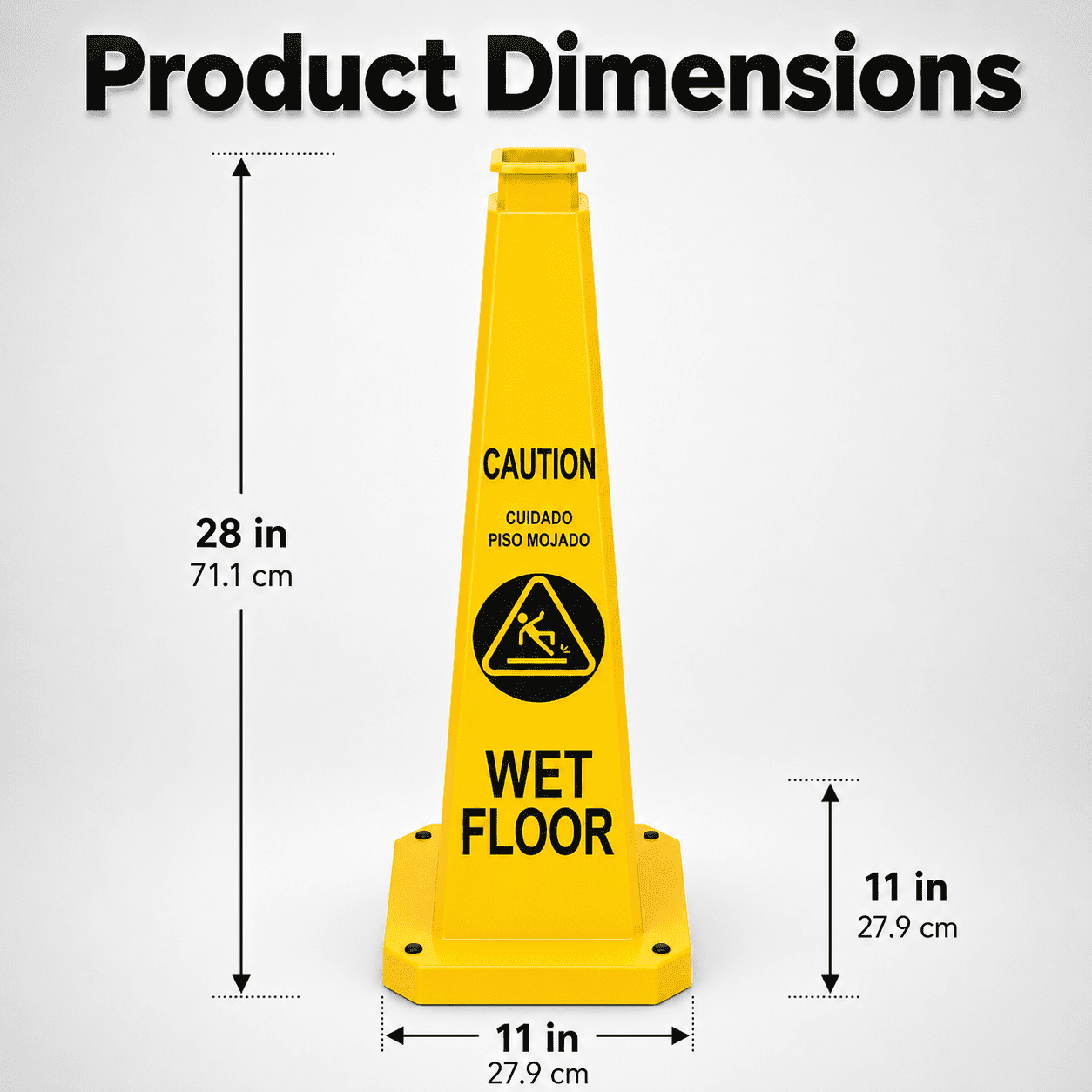 Caution Wet Floor Cones 6 Pack – 28inch Bright Yellow Traffic Safety Cones, Floor Cone Yellow Caution Cones,Stackable Bright Yellow Caution Wet Floor Safety Cones for Warehouse, Retail, Jobsite