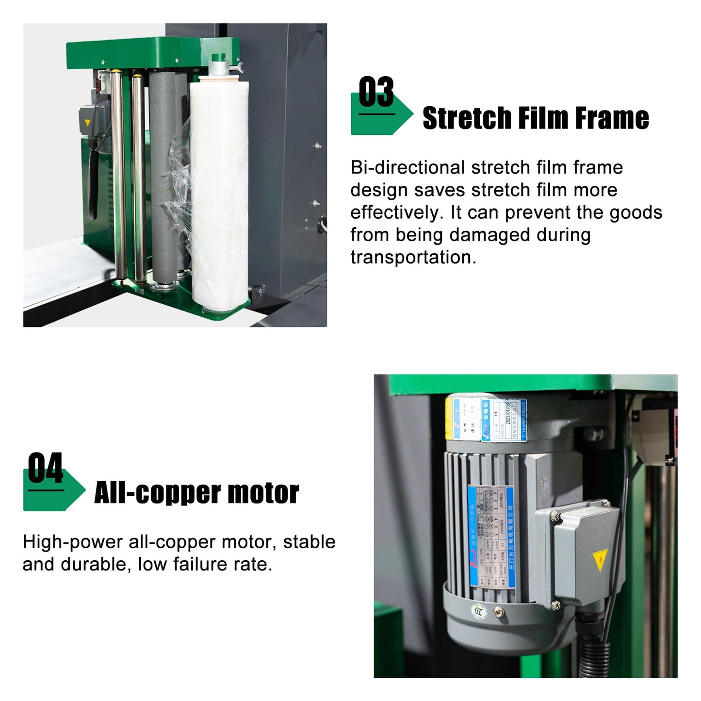 HPDMC Heavy Duty Automatic Pallet Stretch Wrap Machine with Integrated Scale and Label Printer - 4400 lbs Capacity, 110V AC, 65" Turntable, Industrial Stretch Film Wrapper for Warehouse & Logistics