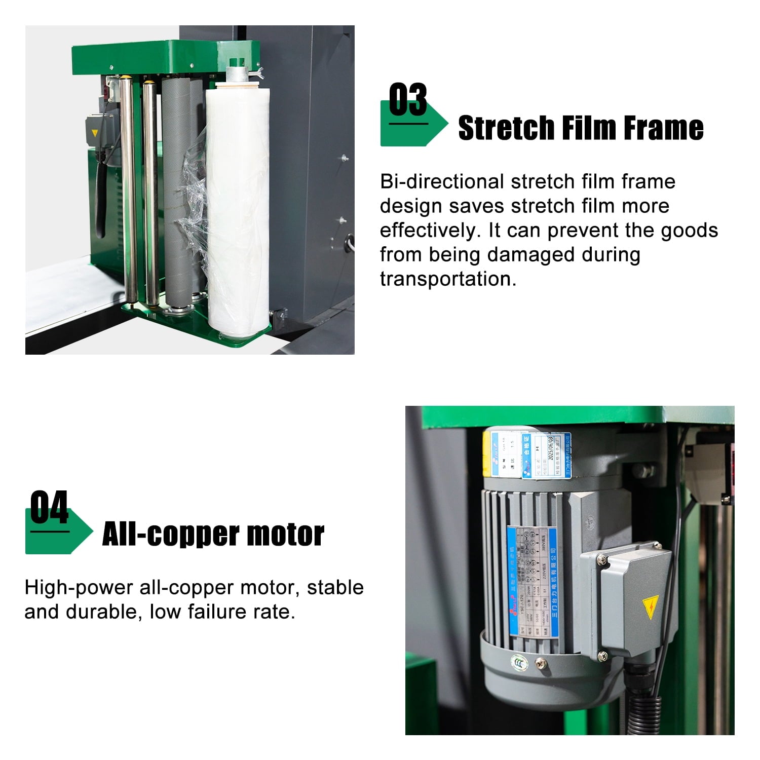 HPDMC Heavy Duty Automatic Pallet Stretch Wrap Machine with Integrated Scale and Label Printer - 4400 lbs Capacity, 110V AC, 65" Turntable, Industrial Stretch Film Wrapper for Warehouse & Logistics