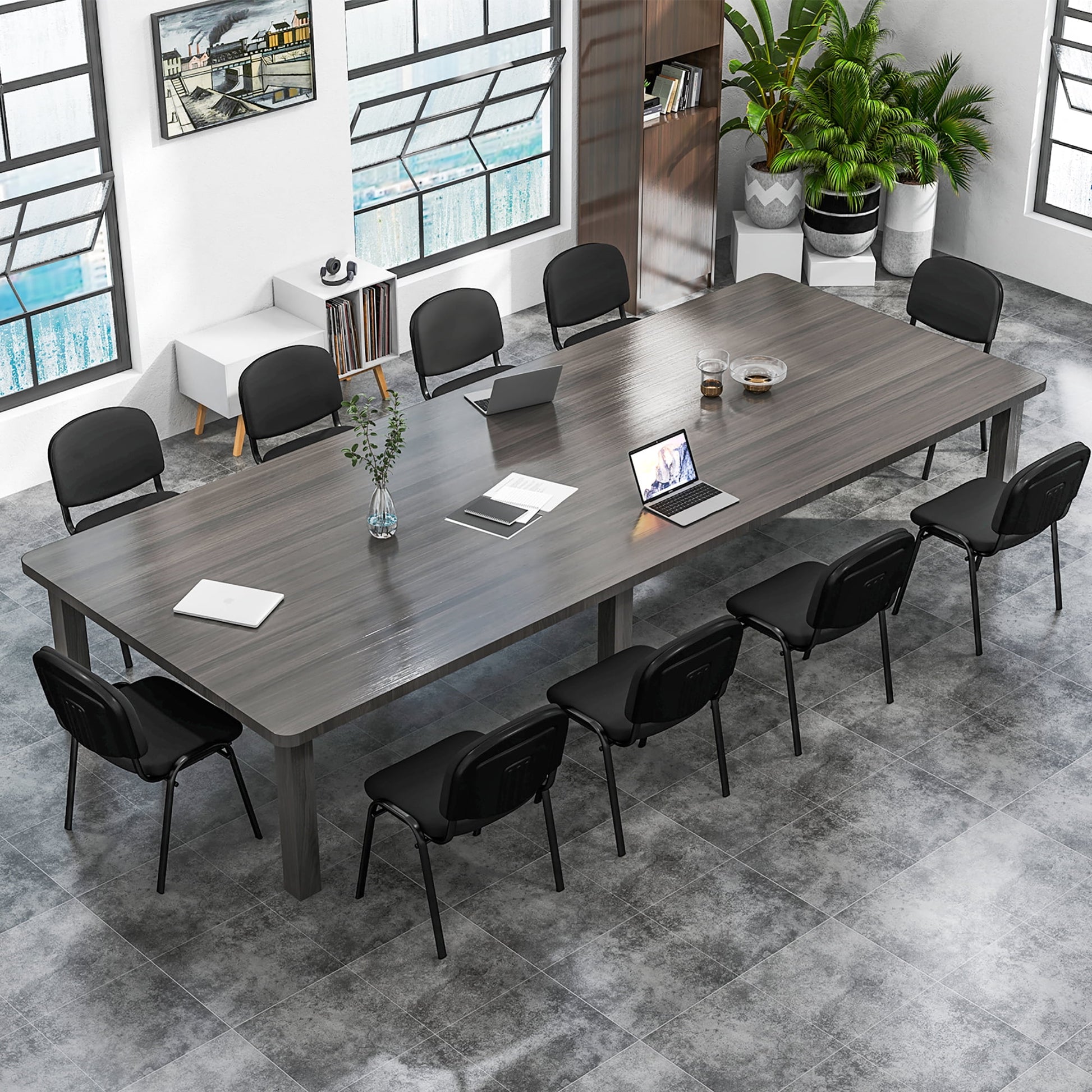 Gymax Set of 10 Office Guest Chair Stackable Reception Chair Waiting Conference Room