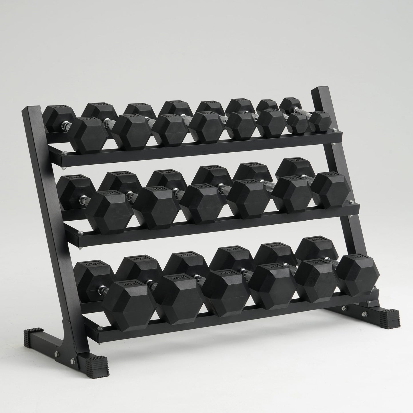 Mikolo Rubber Hex Dumbbell Set with Racks, Options in 550lbs, Strength Training Weight Set Home Gym