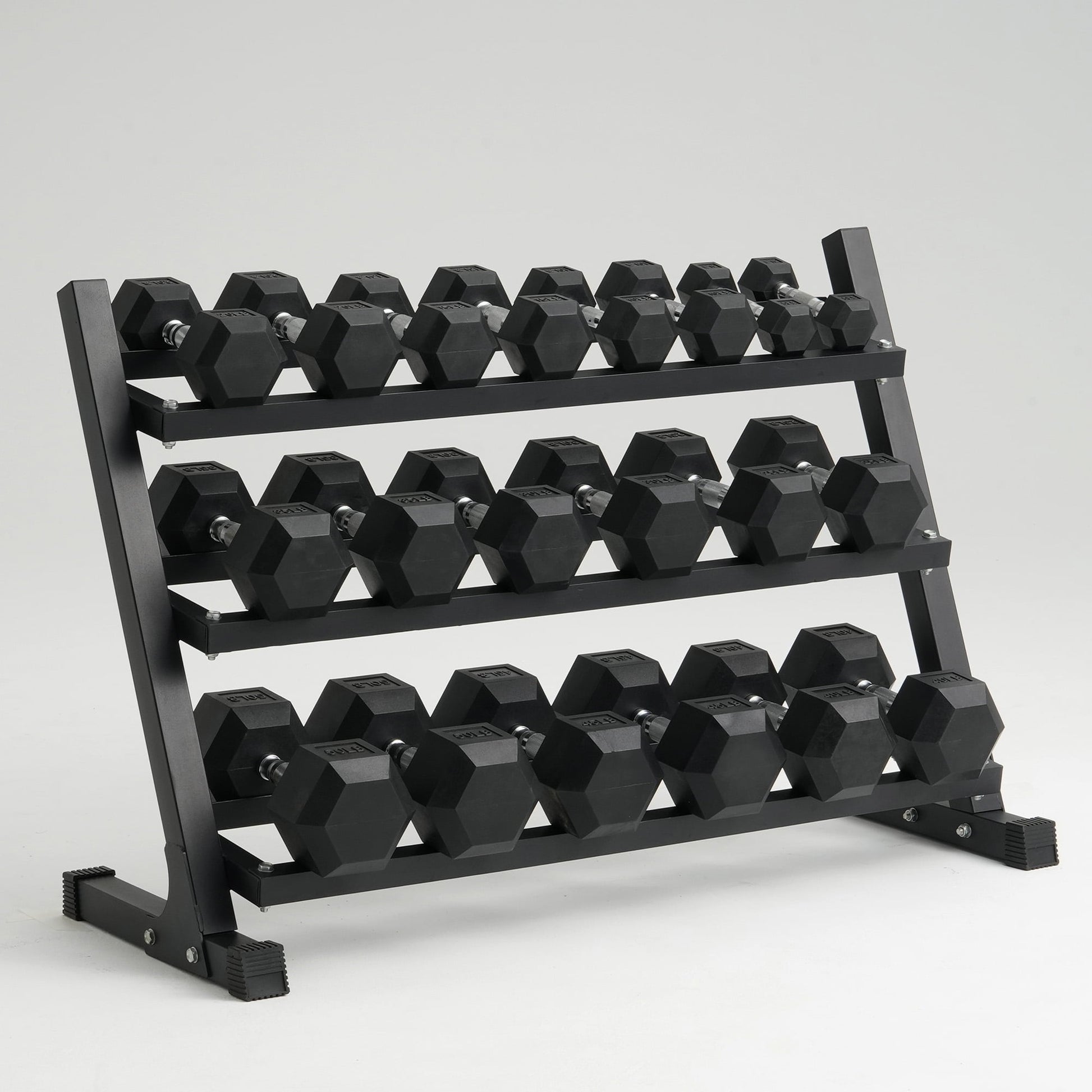 Mikolo Rubber Hex Dumbbell Set with Racks, Options in 550lbs, Strength Training Weight Set Home Gym