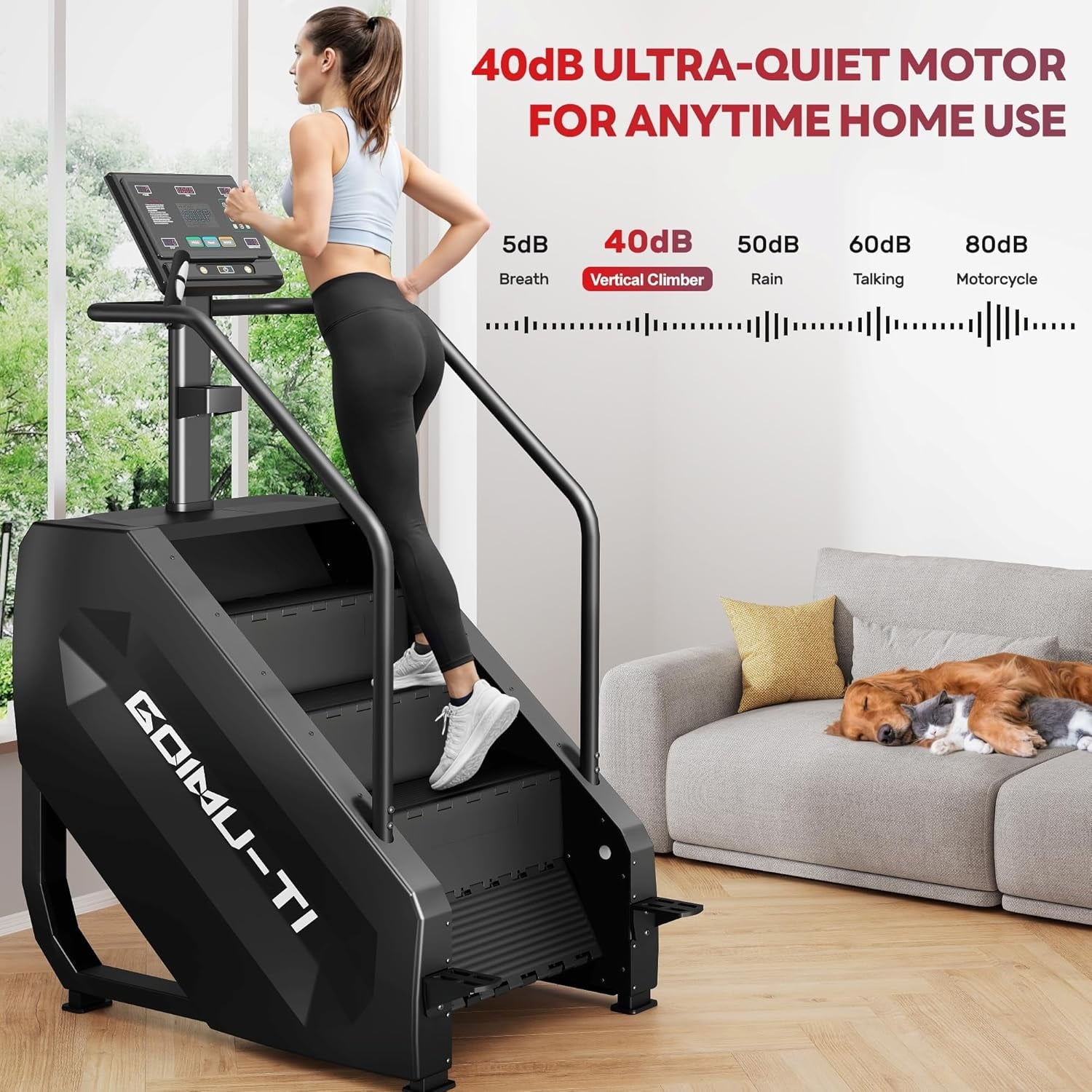Stair Stepper Machine, 550Lbs Commercial Grade Stair Climber for Home with 15 Resistance Level and LED Screen, Stepmill Exercise Machine for Full Body Workouts, 24-164 Steps/Min