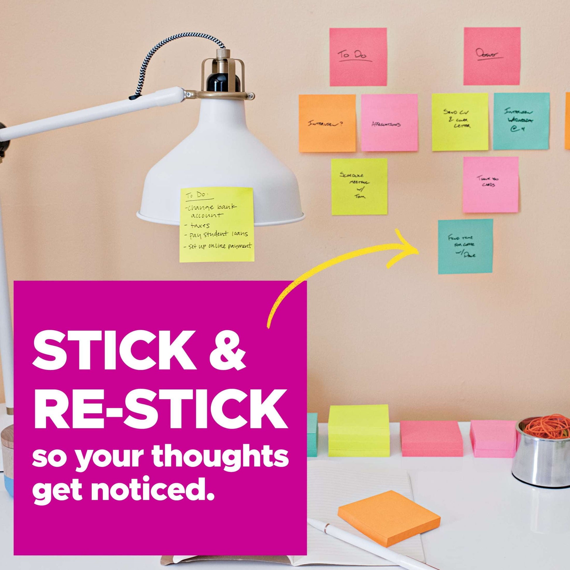 Post-it Super Sticky Notes, 3 in. x 3 in., Supernova Neons, 24 Pads