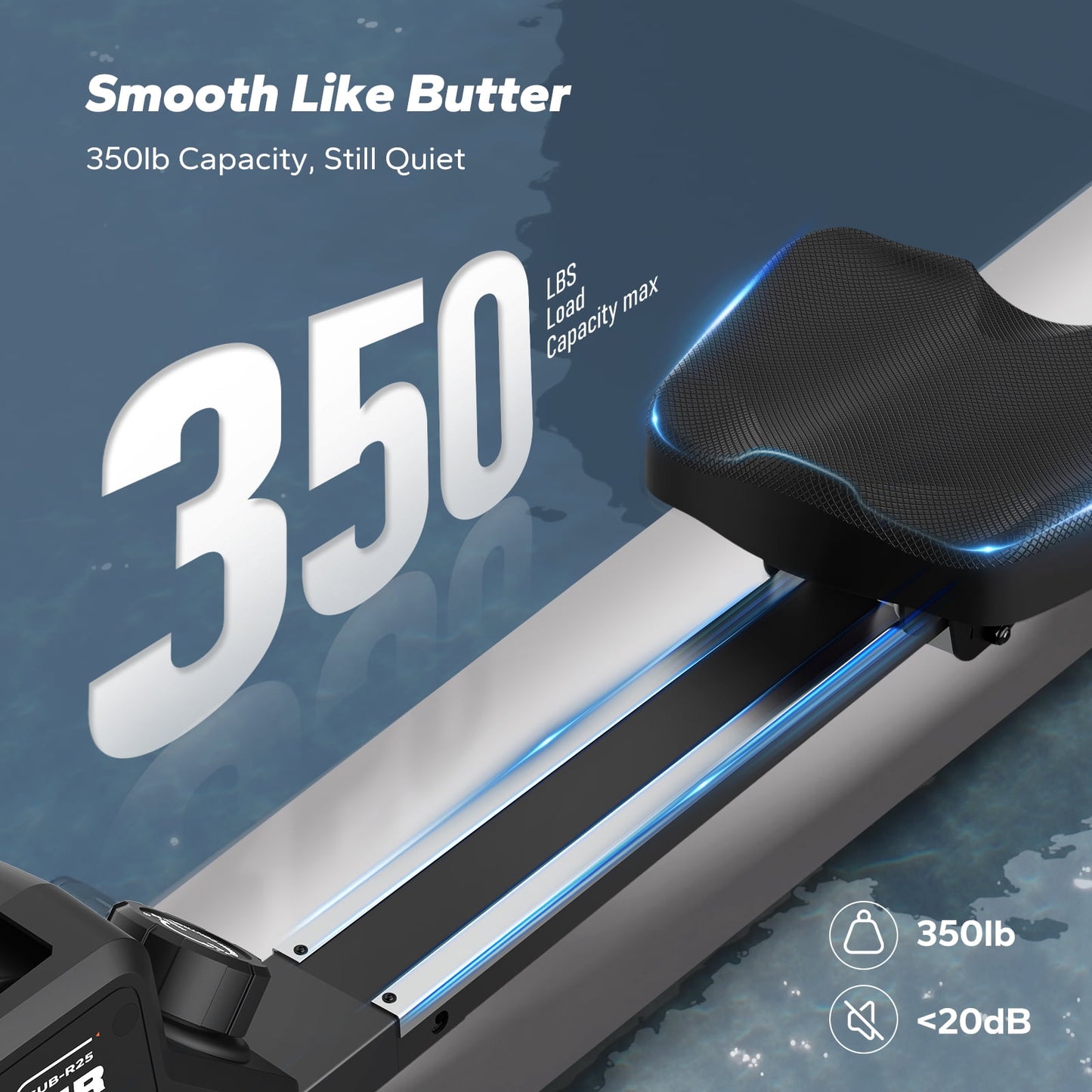 MERACH Magnetic Rowing Machine with 16 Levels, 350 lbs Weight Capacity, Silent Operation, Bluetooth App Support for Full-Body Home Fitness & Weight Loss