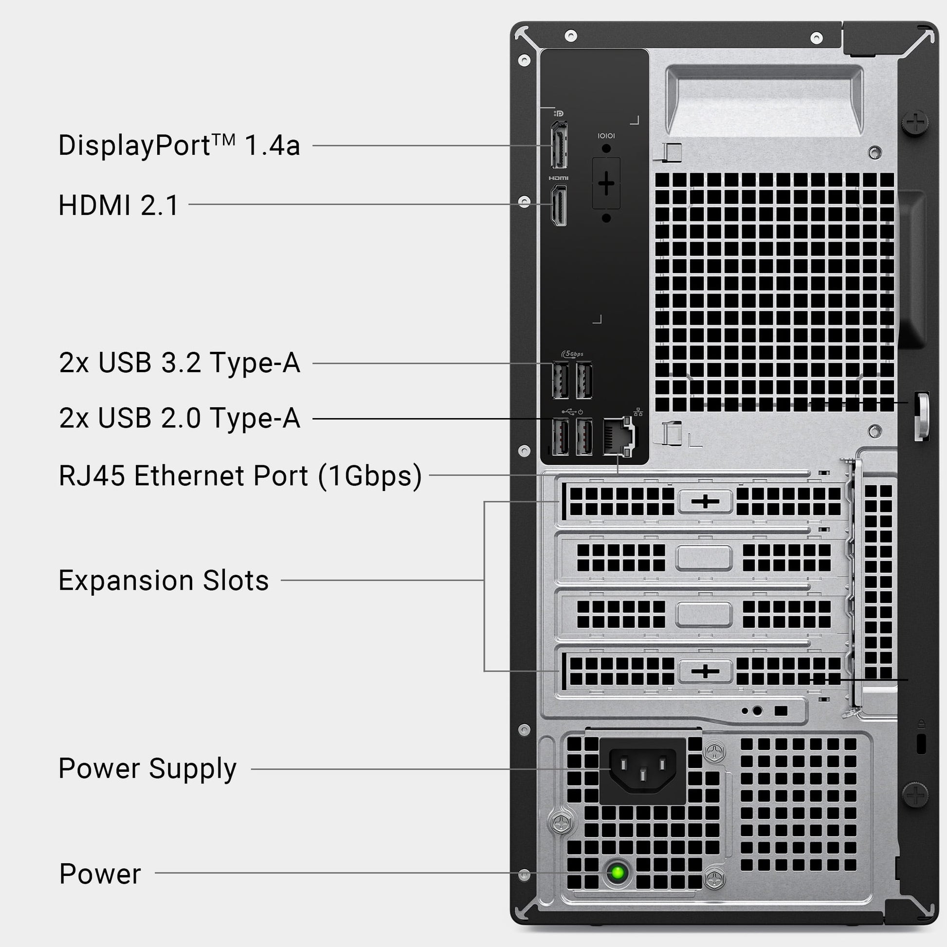 Dell Tower Desktop, Intel® Core™ Ultra 7, 16 GB, DDR5, 1 TB, Black, Windows 11 Home