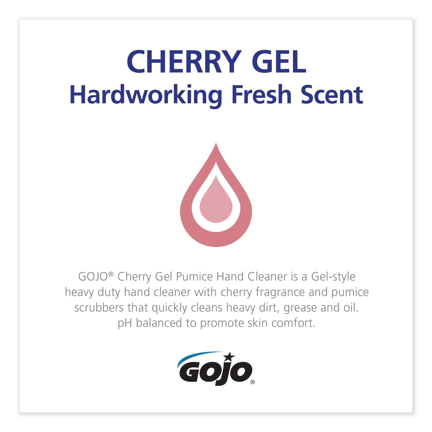 GOJO Cherry Gel Pumice Hand Cleaner, Cherry Scent, Each, Red, 1 gal (3.8 L)